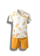 Justice - Stylish Men's Summer Set with Leaf Pattern and Comfortable Shorts