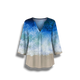 Esther - Stylish Women's Blouse with Sea-Inspired Pattern and V-neck