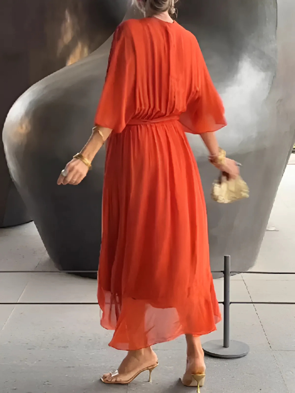 Seraphina - Timeless Wrap Midi Dress for Effortless Elegance