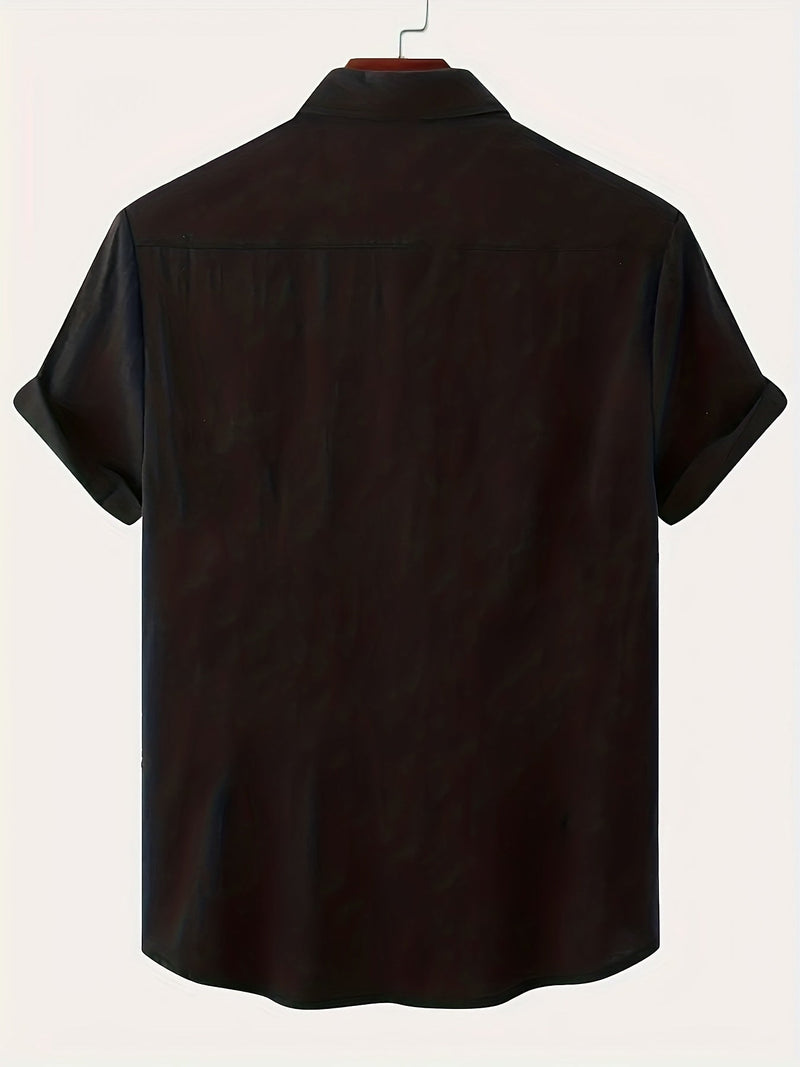 Colin - Lightweight Men's Short-Sleeved Shirt in Cotton and Linen Blend