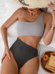 Rosalind - Stylish and Sexy One-Shoulder Bikini Set in Ribbed Fabric