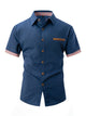 Joel - Stylish Men's Short-Sleeved Shirt with Decorative Chest Pocket