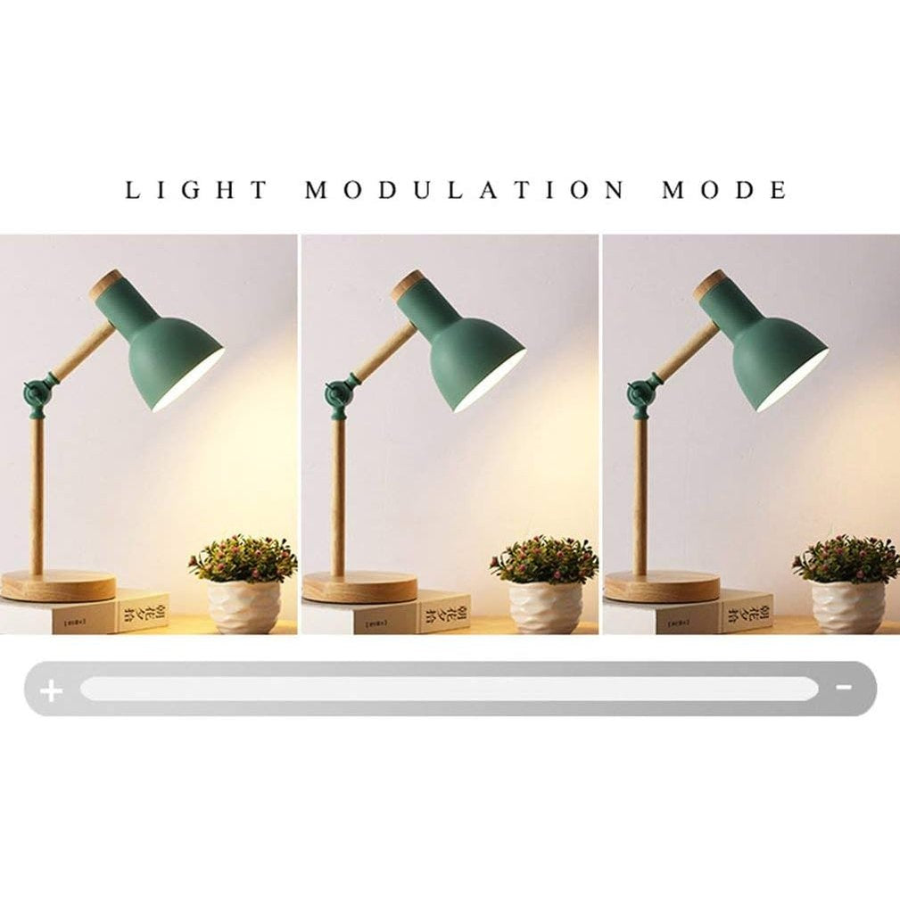 Sparkora - Wooden Adjustable Table Lamp Nordic Style Colourful Finish