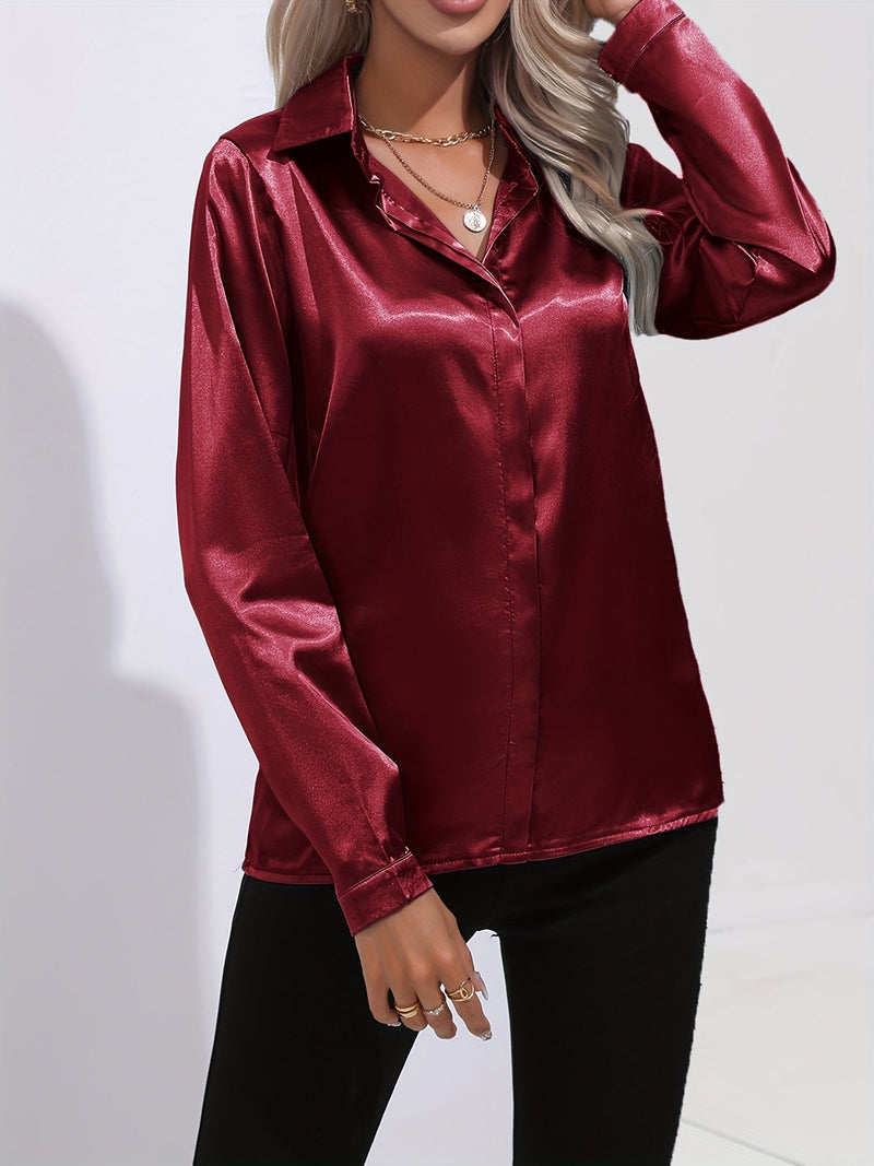 Dora - Elegant Women's Blouse in Luxurious Satin Finish