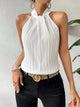 Joy - Elegant Halter Top with Chic Pleated Texture