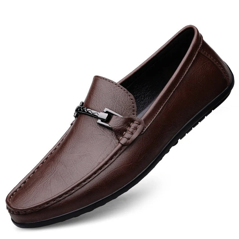Lachlan - Elegant Slip-On Genuine Leather Moccasins for Comfortable Wear