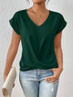 Nellie - Lightweight Women's Short Sleeve Top with V-neck and Twist Detail
