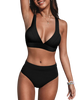Halston - Solid High-Waisted Bikinis for Confident Style and Comfort