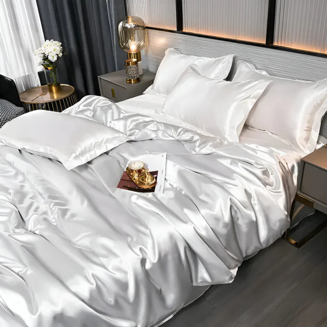 Lustora - Silk Duvet Cover Breathable Silky Soft For Adults Luxe