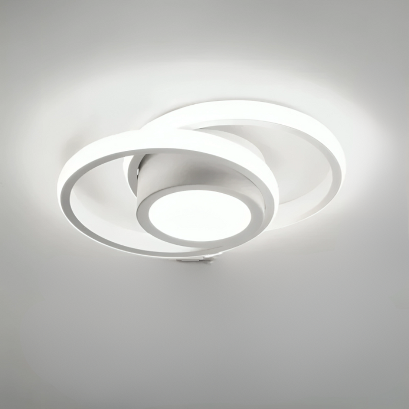 Soapore - Modern LED Ceiling Light - Creative Two Ring Design Fixture