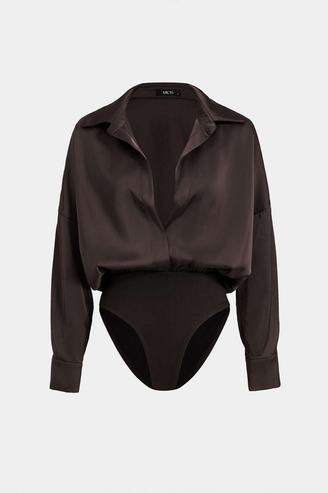 Orinthia - Stylish Patchwork Satin Bodysuit with Elegant Design