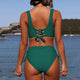 Rosemarie - Wrap Bikini Top With Wide Straps High Waist Side Tie
