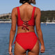 Rosemarie - Wrap Bikini Top With Wide Straps High Waist Side Tie