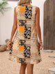 Sofia - Vibrant Sleeveless Women's Printed Dress with Patchwork Design