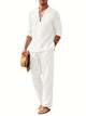 Maxwell - Lightweight White Linen Set for Stylish Summer Wear