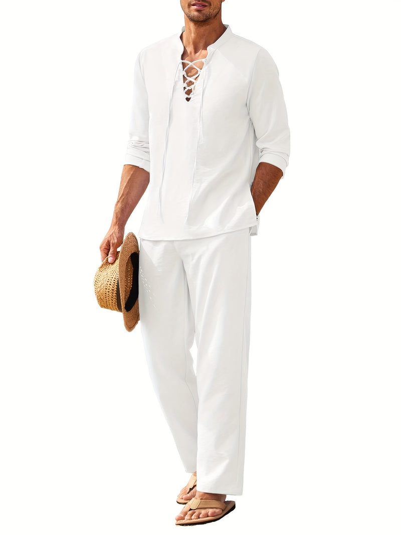 Maxwell - Lightweight White Linen Set for Stylish Summer Wear