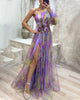 Ariella - Elegant Women's Long Summer Evening Gown with Floral Design