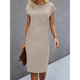 Tiffany - Elegant Women's Ruched Bodycon Dress with Short Sleeves