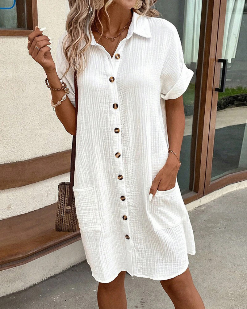 Sidonie - Versatile Women's Shirt Dress for Effortless Elegance and Comfort
