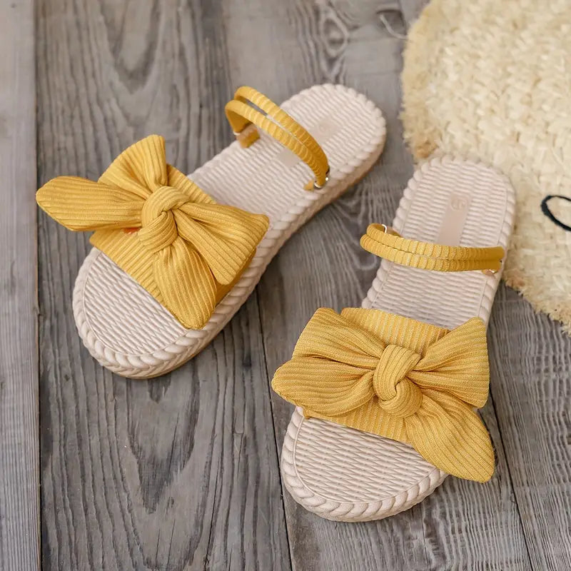 Belle - Stylish Flat Sandals with Bow Design for Summer Comfort
