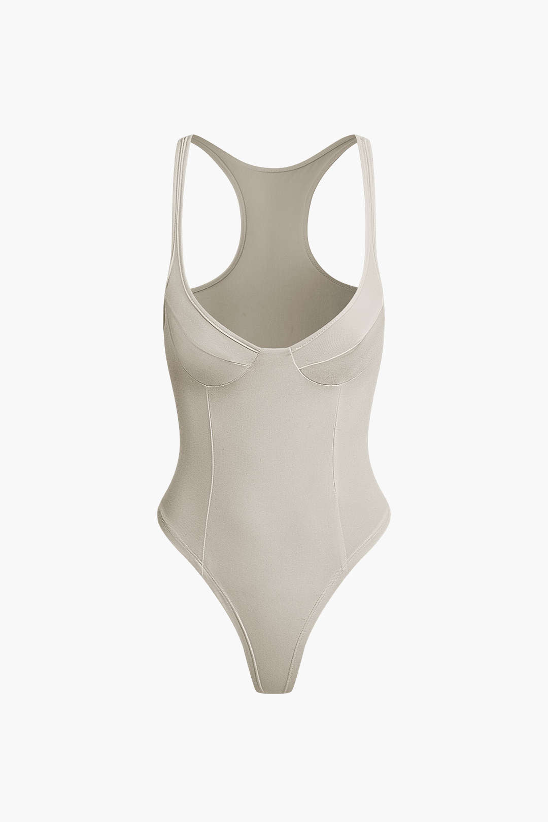 Orla - Basic Solid Deep-V Neck Bustier Bodysuit for Stylish Layering
