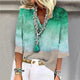 Esther - Stylish Women's Blouse with Sea-Inspired Pattern and V-neck