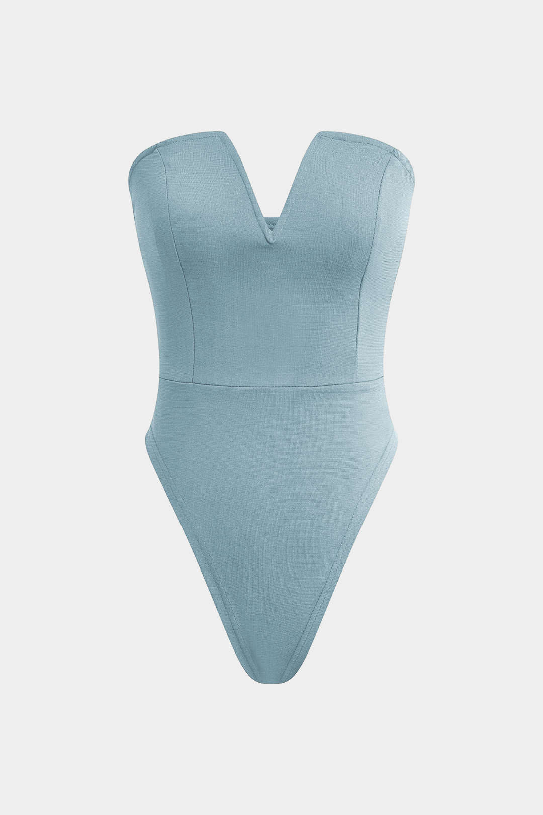 Abbie - Basic V-neck Strapless Bodysuit for Effortless Style