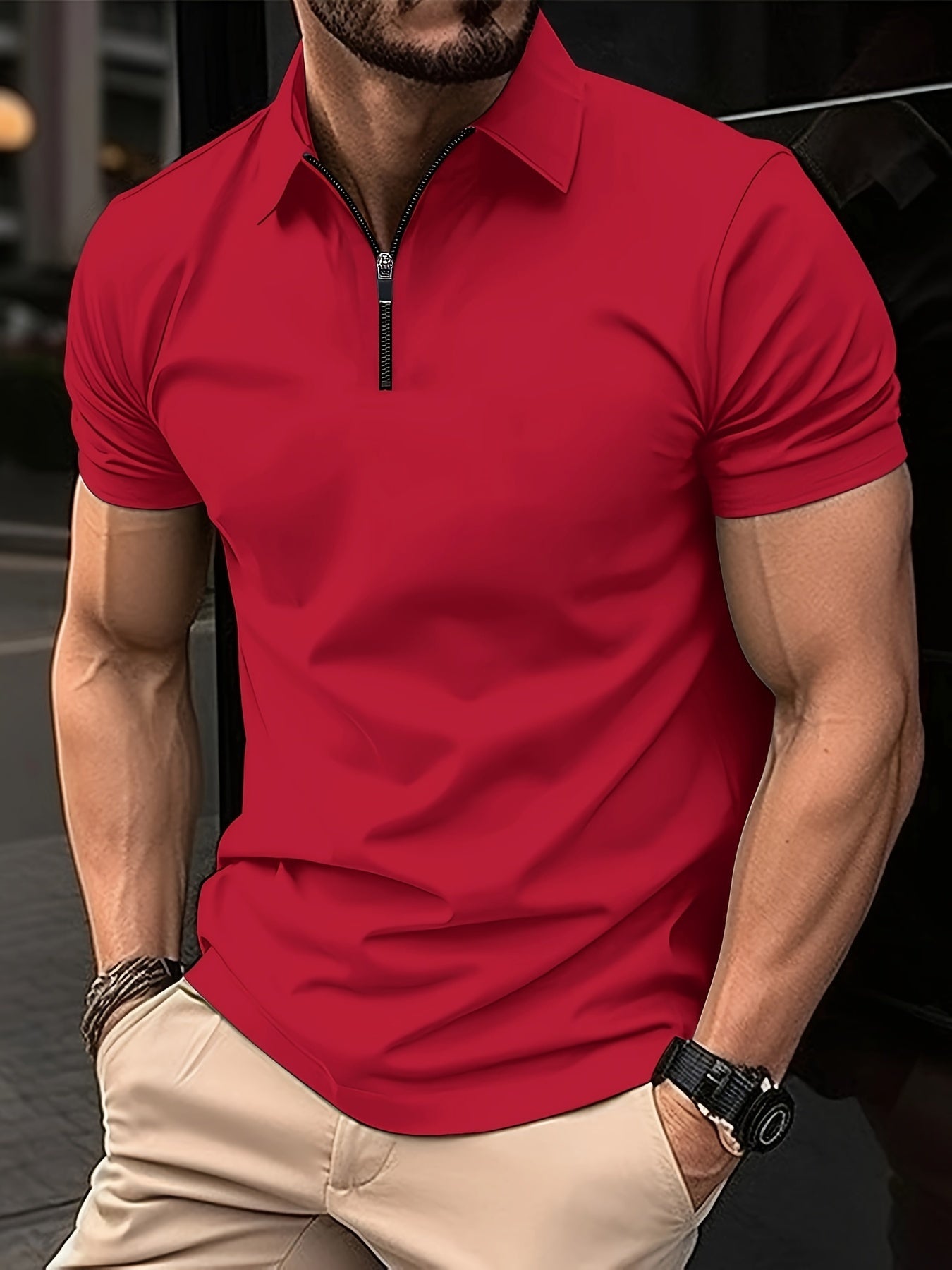 Ansel - Stylish Men's Casual Zipper Shirt with Classic Lapel Collar
