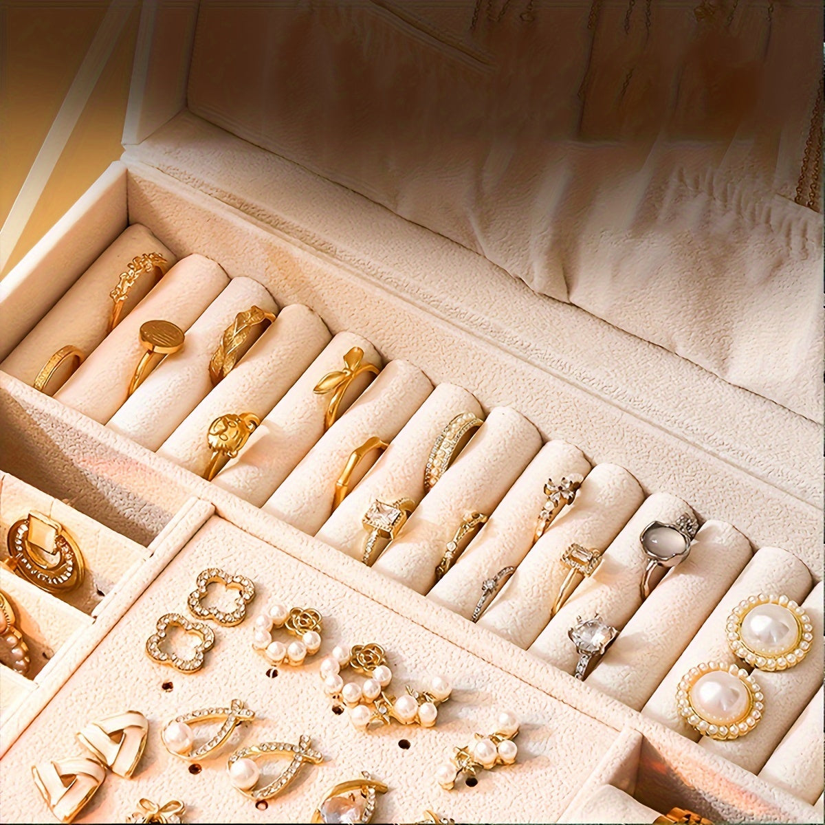 Veralux - Luxe Jewelry Organizer Box for Rings Necklaces and More