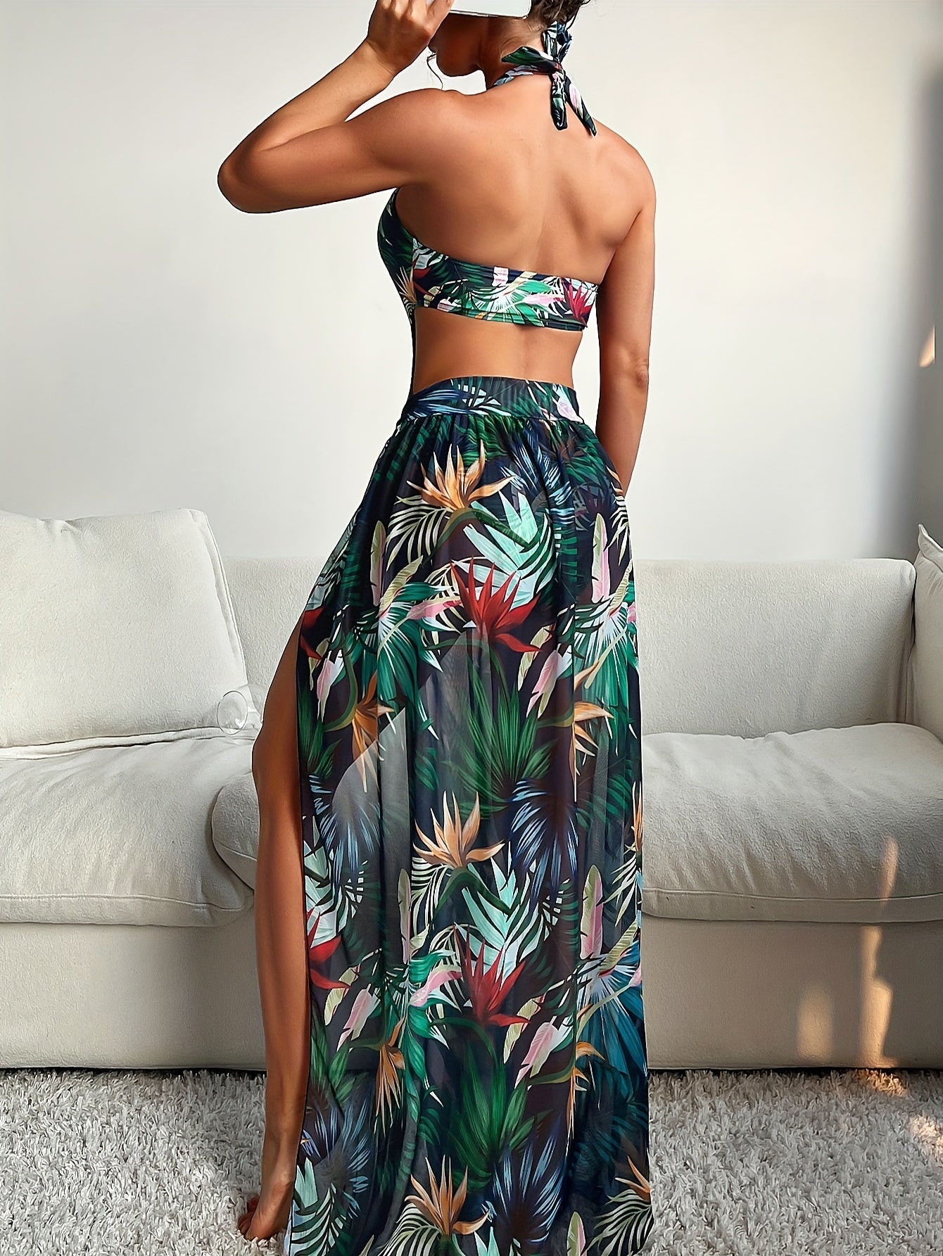 Shirley - Stylish Women's 2-Piece Swimsuit Set with Floral Cover-Up