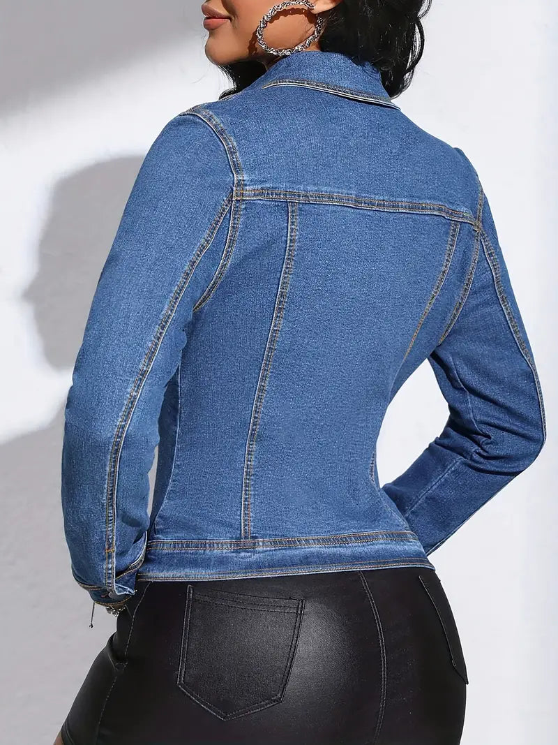 Yvette - Stylish Cotton Denim Jacket for Casual Outings