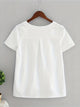 Rahima - Elegant Women's White V-Neck Linen Blouse with Semi-Sheer Quality