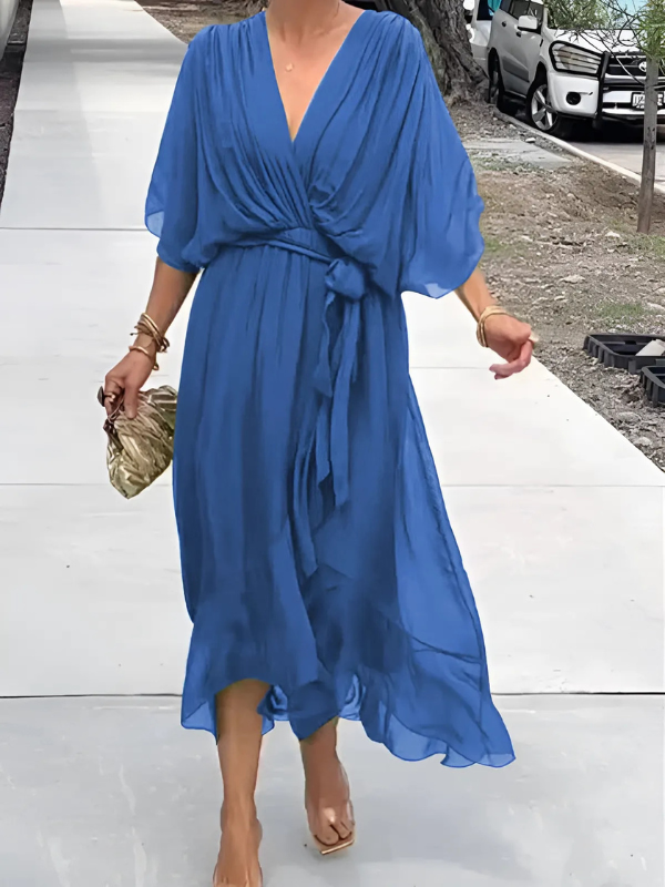 Seraphina - Timeless Wrap Midi Dress for Effortless Elegance