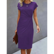 Tiffany - Elegant Women's Ruched Bodycon Dress with Short Sleeves