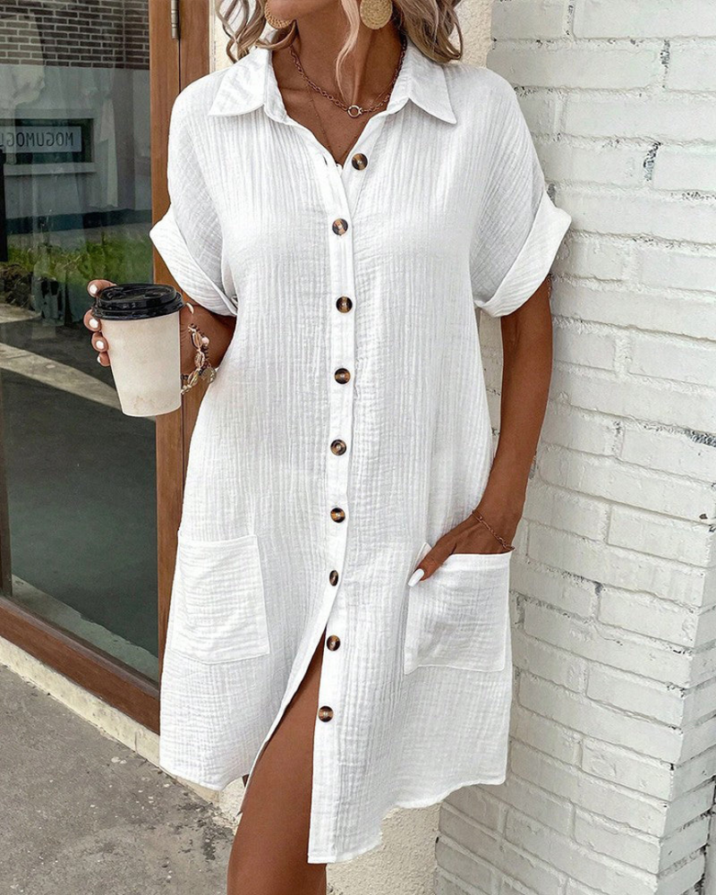 Sidonie - Versatile Women's Shirt Dress for Effortless Elegance and Comfort