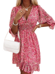 Nikki - Elegant Women's Dress with Floral Print and V-neck
