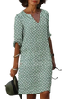 Sidonie- Stylish Loose Dress with Trendy Pattern and V-neck Design