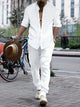 Moses - Elegant Men's Shirt and Trouser Set with Ribbed Design