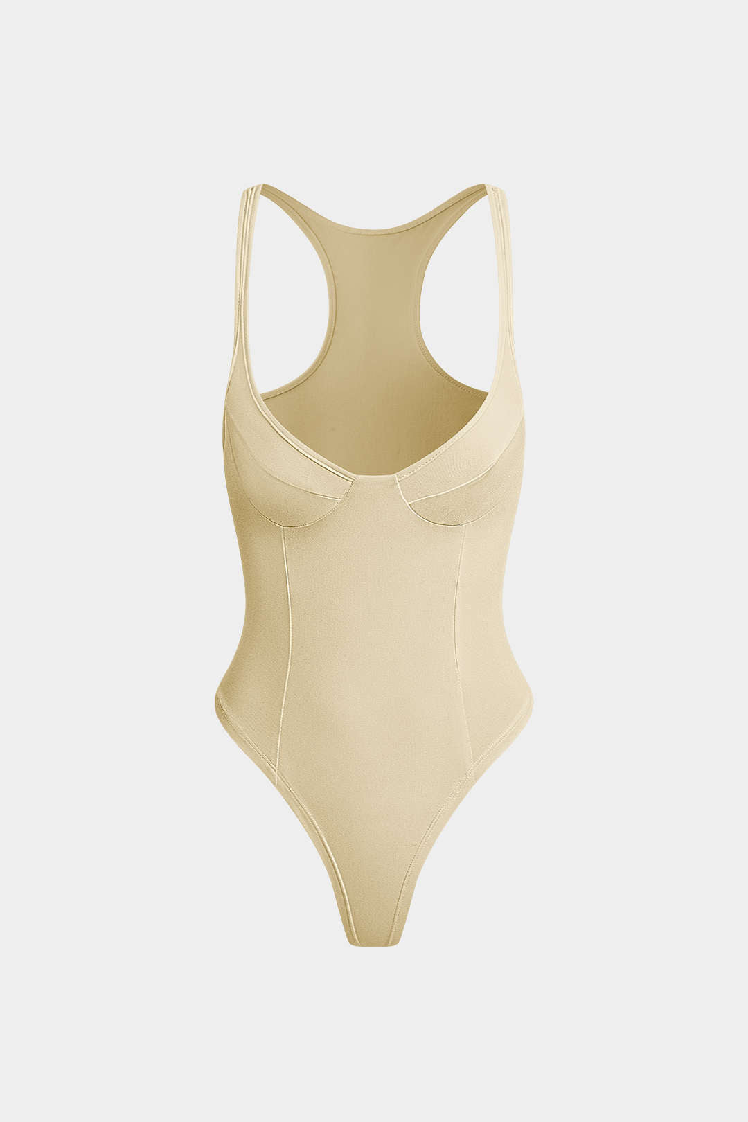 Orla - Basic Solid Deep-V Neck Bustier Bodysuit for Stylish Layering