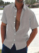 Colin - Lightweight Men's Short-Sleeved Shirt in Cotton and Linen Blend