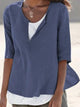 Claudine - Stylish Women's Shirt with V-neck and 3/4 Sleeves