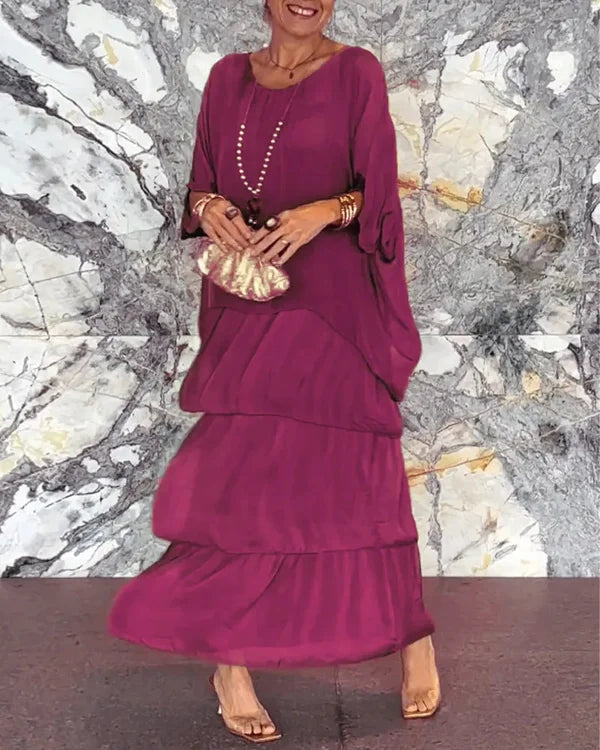 Astra - Elegant Multi-Layered Chiffon Dress for Special Occasions