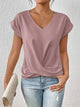 Kari - Stylish Lightweight Blouse with V-neck and Twist Detail