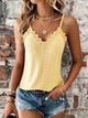 Garnetta - Playful and Elegant Lace Top with V-neck and Spaghetti Straps
