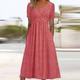 Demi - Soft A-Line Midi Dress with V-Neck for Women