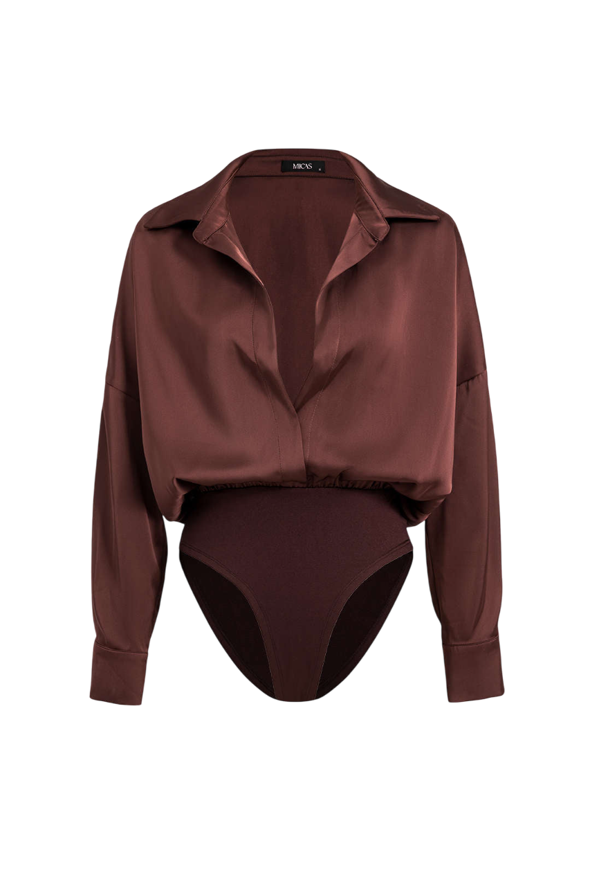 Orinthia - Stylish Patchwork Satin Bodysuit with Elegant Design