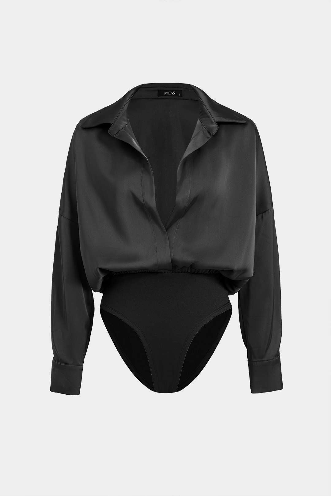 Orinthia - Stylish Patchwork Satin Bodysuit with Elegant Design