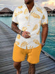 Justice - Stylish Men's Summer Set with Leaf Pattern and Comfortable Shorts