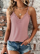 Garnetta - Playful and Elegant Lace Top with V-neck and Spaghetti Straps