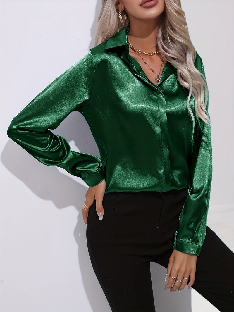 Dora - Elegant Women's Blouse in Luxurious Satin Finish